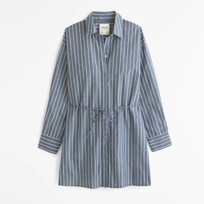Long-Sleeve Mini Shirt Dress