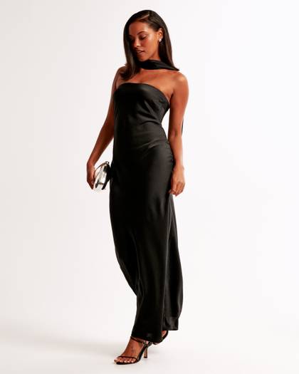 The A&F Julia Slip Strapless Scarf Maxi Dress
