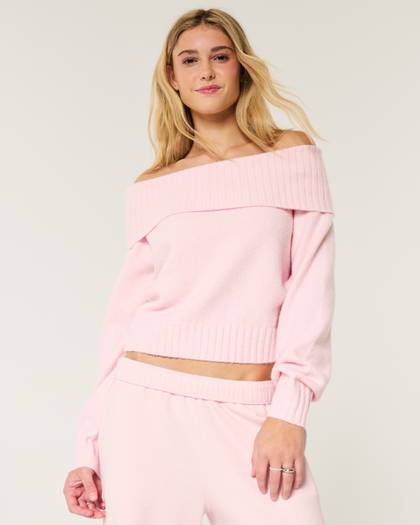 Easy Foldover Off-the-Shoulder Sweater