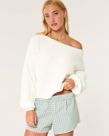 Slouchy Off-the-Shoulder Sweater