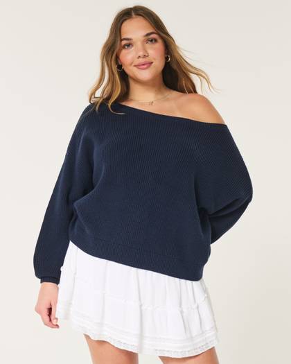 Slouchy Off-the-Shoulder Sweater