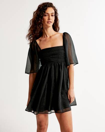 The A&F Emerson Ruched Angel Sleeve Mini Dress