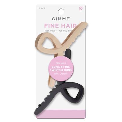 Gimme Beauty Claw Clip Tie Fine Hair Brown/Black 2CT