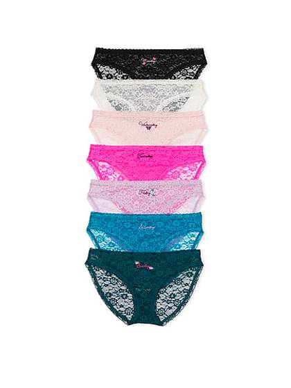 7-Pack Posey Lace Day-of-the-Week Bikini Panties