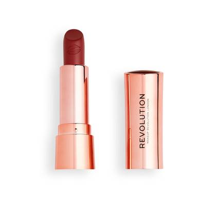 Revolution Satin Kiss Lipstick Rosé Muted Red