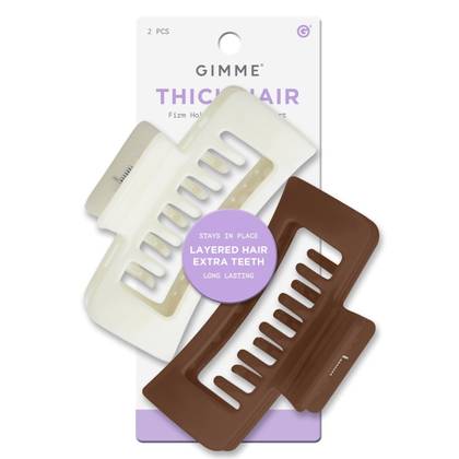 Double Teeth Claw Clip Duo - Cream & Brown