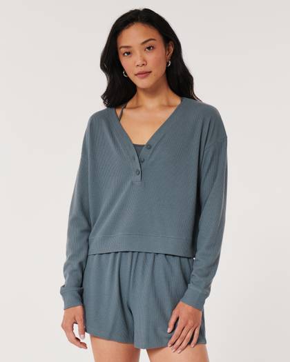 Gilly Hicks Cozy Waffle Henley