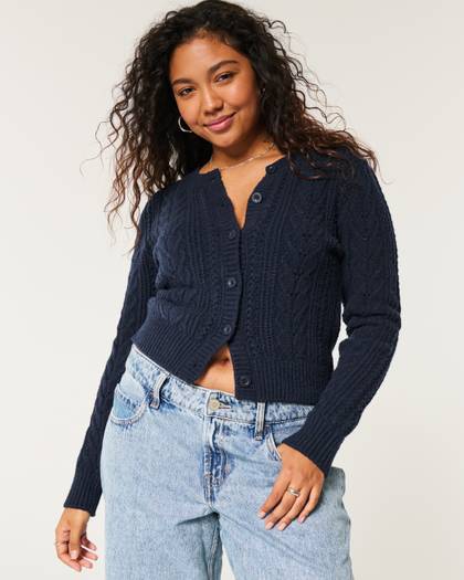 Hollister Comfy Cloud Cable-Knit Cardigan