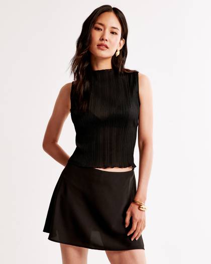 The A&F Scarlett Faux Silk Mini Skort