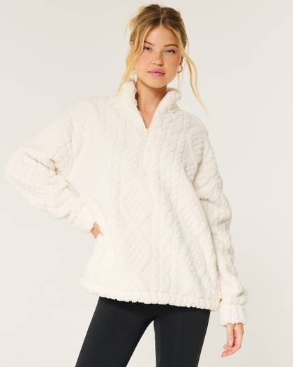 Gilly Hicks Oversized Cozy Quarter-Zip Top