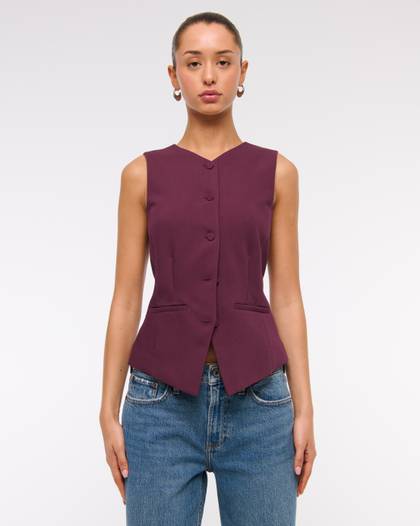 High-Neck Tailored Vest