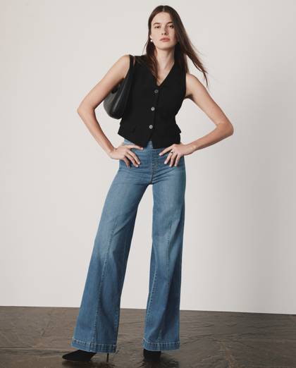 SPANXshape™ EveryWear Seamed-Front Wide Leg Jeans, Vintage Indigo - Vintage Indigo