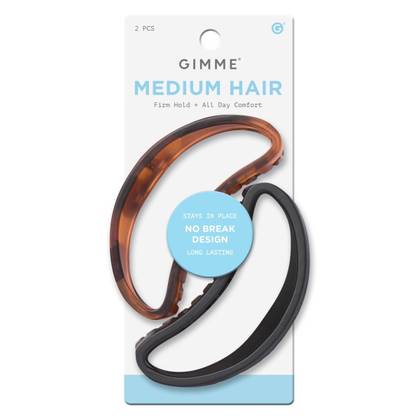 Minimal Oval Claw Clip Duo - Black & Tortoise