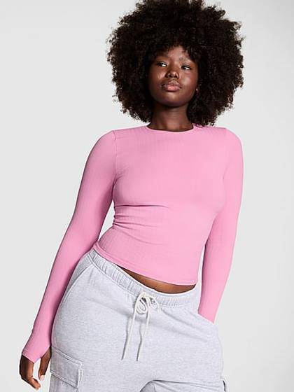 Soft Seamless Cable Long-Sleeve Top