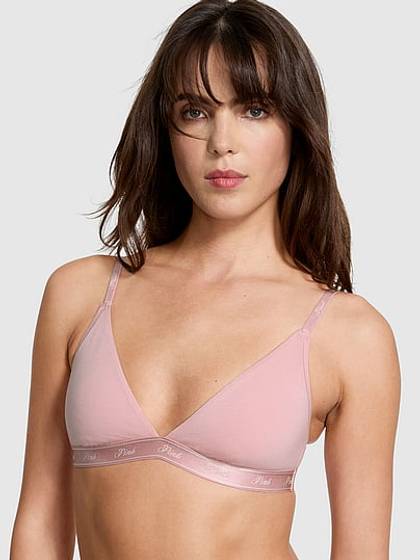Logo Cotton Triangle Bralette