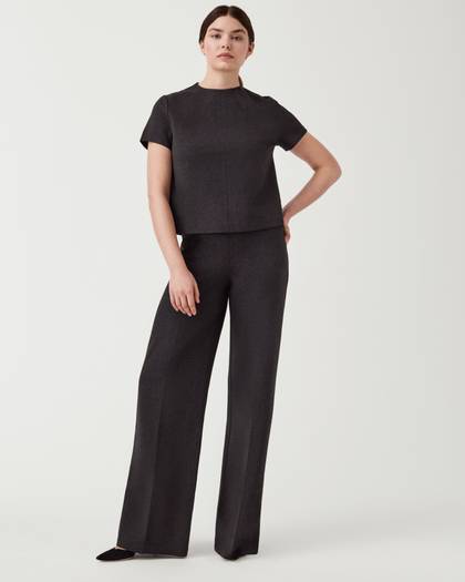 SPANXsmooth™ PerfectFit Ponte Wide Leg Pant - Charcoal Heather