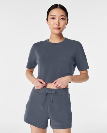 AirEssentials Cropped Pocket Tee - Dark Storm