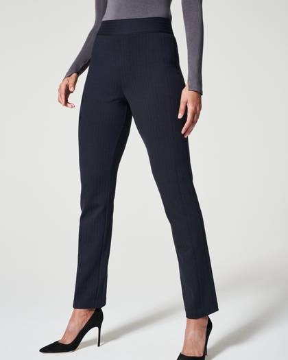 SPANXsmooth™ PerfectFit Ponte Slim Straight Pant - Navy/Grey Pinstripe