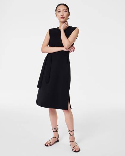 AirEssentials Tie-Waist Tank Dress - Very Black