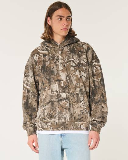 Hollister Feel Good Boxy Camo Hoodie