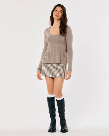 Easy Long-Sleeve Babydoll Sweater