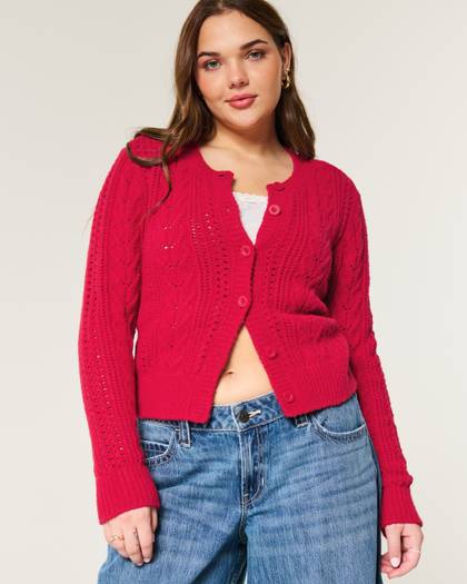 Hollister Comfy Cloud Cable-Knit Cardigan