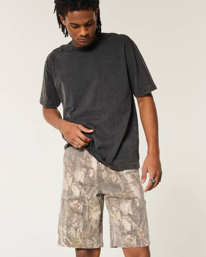 Camo Baggy Denim Painter Shorts