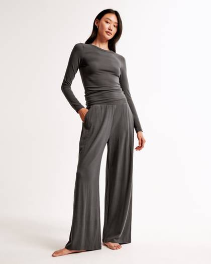 Lounge Brushed Wide Leg Pant