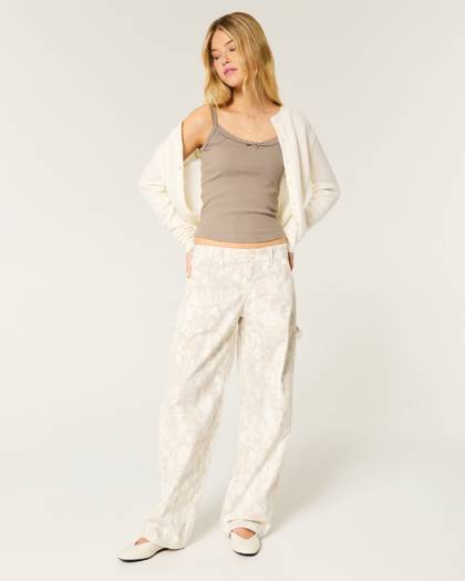 Low-Rise Camo Tapered Baggy Carpenter Pants