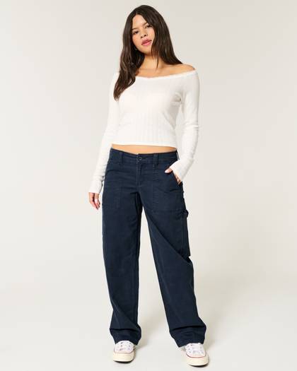 Low-Rise Tapered Baggy Carpenter Pants