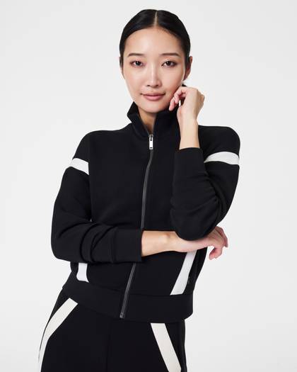 SPANX® AirEssentials Striped Track Jacket - Very Black