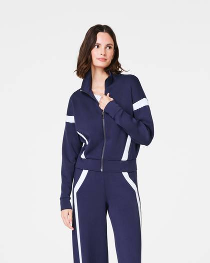SPANX® AirEssentials Striped Track Jacket - Timeless Navy