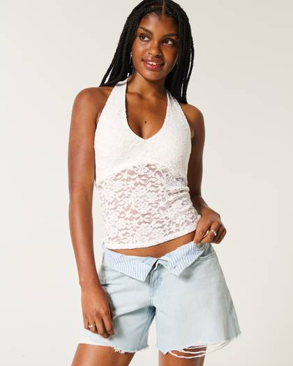 All-Over Lace Halter Top