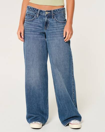 Low-Rise Medium Wash Super Baggy Jeans