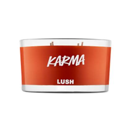 LUSH | Karma 4 Wick Candle | Scented Candle | Warm Home Fragrance | Earthy Patchouli & Brazilian Orange