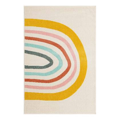 Unique Loom Rainbow Whimsy Kids Throw or Area Rug