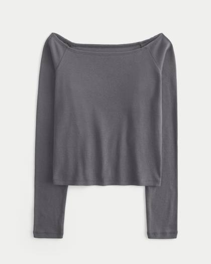 Long-Sleeve Off-the-Shoulder Top