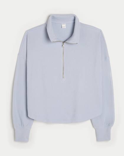 Gilly Hicks Cozy Waffle Quarter-Zip Top