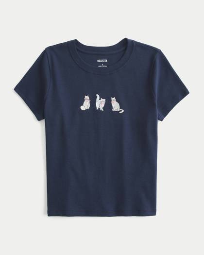 Cat Graphic Baby Tee