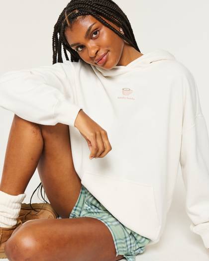 Oversized Monday Matcha Graphic Hoodie