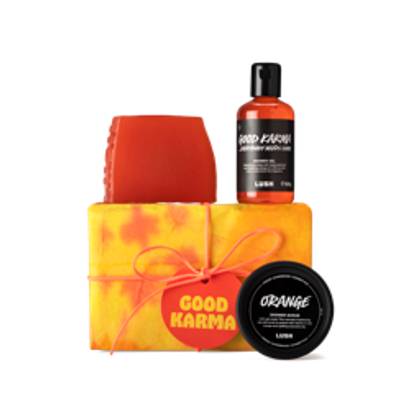 LUSH | Good Karma | Gift | 3 Spicy & Citrus Products | Signature Karma Scent