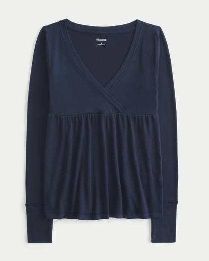 Easy Wrap-Front Babydoll Top