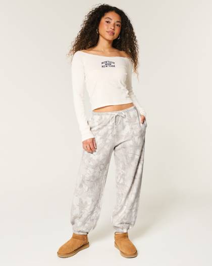 Hollister Feel Good Camo Baggy Fleece Joggers