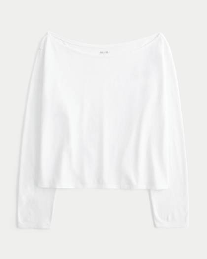 Easy Long-Sleeve Off-the-Shoulder Top