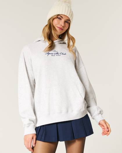 Oversized Ski New York Graphic Hoodie