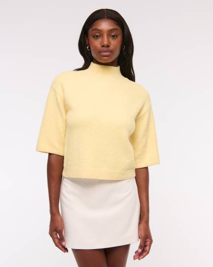 Boucle Mockneck Sweater Tee