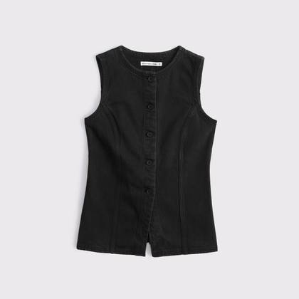Tie-Back Denim Vest