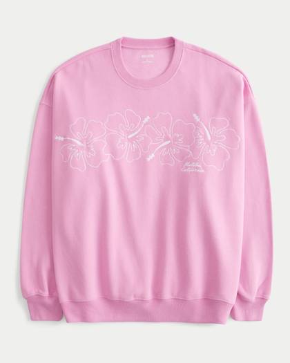 Oversized Malibu Graphic Crew Sweatshirt