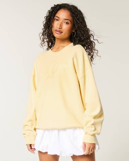 Oversized Shell Graphic Crew Sweatshirt
