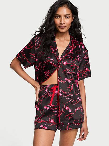 Glazed Satin Short Pajama Set